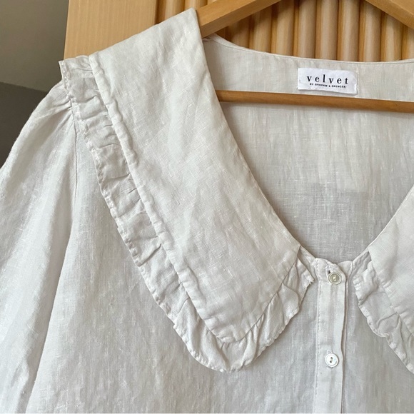 Anthropologie White Linen Blouse - Picture 4 of 9